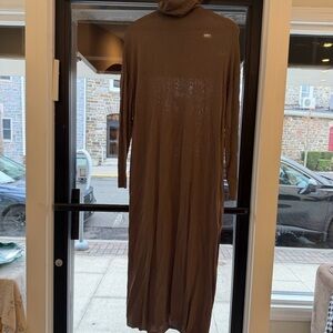 Zara Turtleneck Maxi Dress in Rich Brown